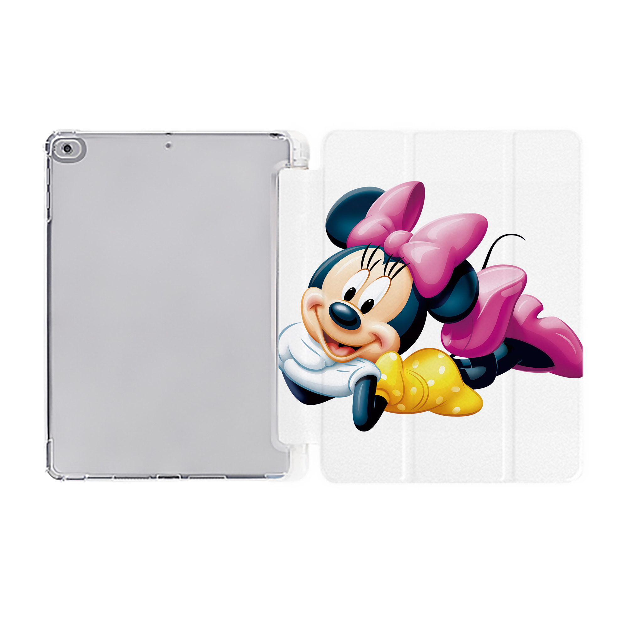 （画像用） ミッキーマウス Mickey Mouse IPad ケース ペン収納付き 三つ折りスタンド PUレザー×シリコン 対応機種9.5/10.5/10.9インチ